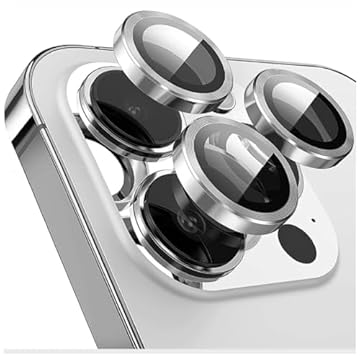 Kit 3 Película Lente Câmera Compatível Com iphone 14 pro max tela 6.7 Lisa Proteção Prata