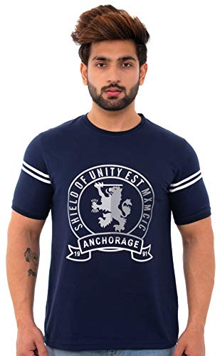 Image of Men's Printed Cotton Short Sleeves Round Neck T-Shirt