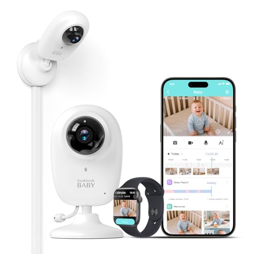 Image of Smart AI Baby Monitor,1080P Baby Room Camera, APP,AI Detection,Cry Monitor,Lullabies,Night Vision,VOX,Two-Way Audio,Cloud & SD Card Storage,Wall Mount,Temperature Sensor,Support Smart Watch