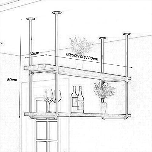 Cintre décoratif DASHADAO étagère de plafond suspendue en fer forgé noir 80x30cm