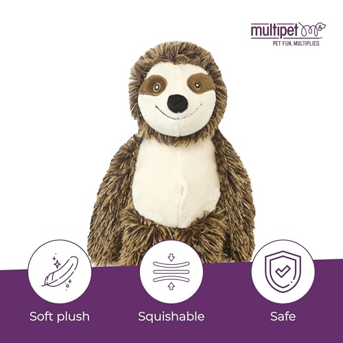 Multipet Bark Buddies Sloth Dog Plush Toy - Squeaky Dog Toy for All Dogs - Extra Soft Plush Dog Toy - Stuffed Animal Dog Toy for Cuddling & Playing - Cute Dog Pet Toy (10") - Image 4
