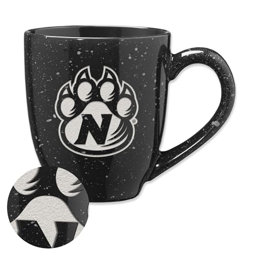 Rico Industries NCAA Northwest Missouri State Bearcats Black 16 oz Team Color Laser Engraved Speckled Ceramic Coffee Mug