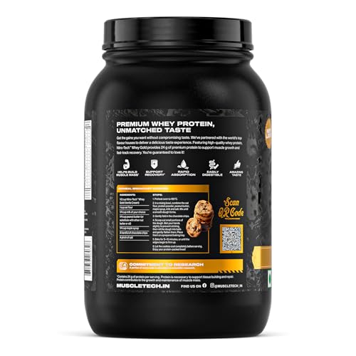 Image of MuscleTech Nitro-Tech Whey Gold Protein Powder | 24 g Protein & 5.4 g BCAAs Per Serving | Supports Lean Muscle & Faster Recovery | Vanilla Cream | 907 g