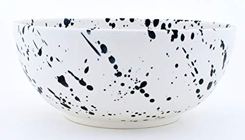 Cuenco 23 cm de cerámica pintado a mano negro mate artesanal 4