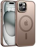 Helssitot für iPhone 15 Hülle, iPhone 14 Hülle, iPhone 13 Hülle, Kompatibel mit Mag Safe,Magnetisch Stoßfest Kratzfest Transluzente Matt Rückseite Anti-Fingerabdruck Handyhülle, Wüstengold