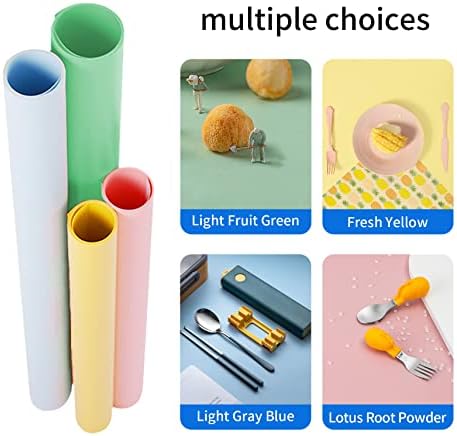 Selens PVC Backdrop Photography Background Vinyl Food 150x100cm Photo Studio Kit 4 Color for Product Props Flat Lay Portrait Tabletop Shooting Vlog Video - Green/Grey Blue/Pink/Yellow