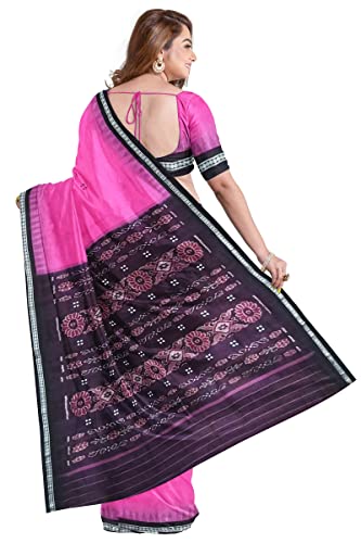 Image of Odisha Sambalpuri Handloom Ikat Women's Cotton Saree, Odisha Handloom Handmade Pure Cotton Khandua Saree, Ikkat Orissa Traditional Handloom Saree Without Blouse
