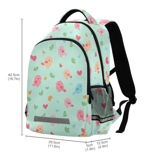 KLL Happy Cartoon Bird Green Designed kids backpacks for girls with chest strap book bags for men bolso escolar para adolecente3