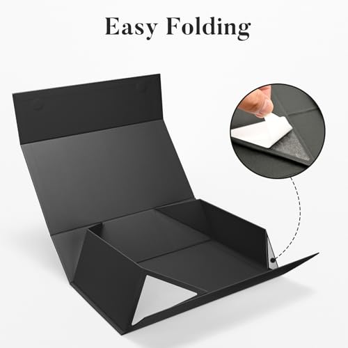 Image of LIFELUM Black Gift Box for Birthday with Magnetic Lid, 14 inchx8.5 inchx4.5 inch