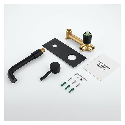 Robinet de salle de bains noir mitigeur de baignoire douche encastré 2 trous