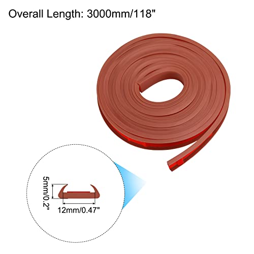 Image of uxcell U Shape Furniture Edge Banding, 3 Meters Self Adhesive Flexible Edging Trim, 4x12mm TPE Edge Guards for Cabinets Furniture Repair Restoration, Brown