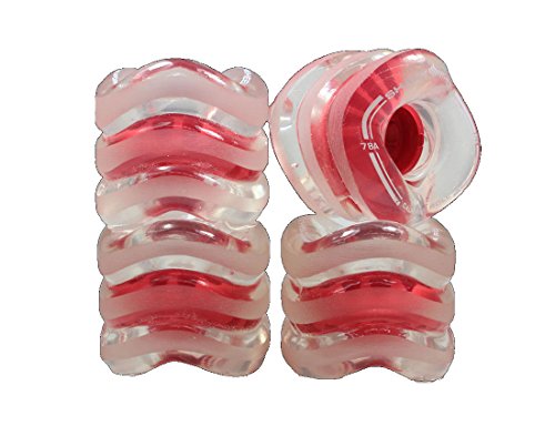 Shark Wheel 60mm 78a Skateboard Wheels Clear Red Hub