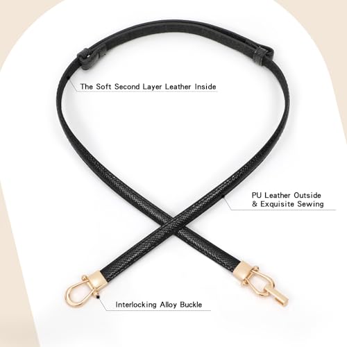 Image of JASGOOD Leather Skinny Belts for Women Plus Size Ladies Thin Waist Belts Adjustable for Jeans Pants Dresses with Gold Buckle