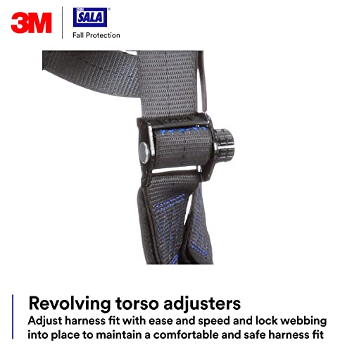 3M DBI-SALA ExoFit X300 Comfort Tower Climbing Positioning Suspension Safety Harness, Telecommunications Fall Protection,Back,Front,Hip D-Rings,Auto-Locking Quick Connect Leg,Chest Buckles, 1113190, S