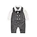 TT- Baby Junge Bekleidungsset 1-18M Gentleman Strampler Romper Taufe Anzüge Bowtie Langarm Formale Baby Jungen Gentleman Bekleidung Outfit Geburtstag Hochzeit Taufkleidung Sets (Gray, 6-9 Months)