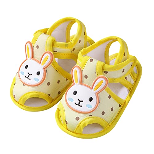Baby Infant Boy Girl Sandals Shoes Cartoon First Walking Shoes Anti-Slip Soft Sole Breathable Summer (Yellow, 12（13）)