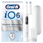 Oral-B Spazzolino Elettrico Ricaricabile iO 6N, Sensore di Pressione, Display Interattivo, Intelligenza Artificiale, 2 Testine, 1 Spazzolino, 1 Custodia da Viaggio, Bianco, Idea Regalo