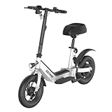Gotrax A3 Electric Scooter with Seat for Adults, 350W Motor, 15.5MPH Top Speed, Max 9.5 Miles Range, 12' Pneumatic Tire and Height Adujustable Seat, Lightweight and Foldable for Commuting (White)