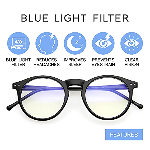 Image of zeroUV - Vintage Retro Horn Rimmed Round Circle Sunglasses with P3 Keyhole Bridge