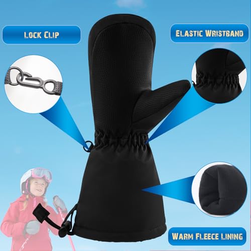 Image of BAVST Winter Kids Waterproof Gloves for Boys Girls Snow Ski Toddler Baby Mittens Outdoor for Infant Teens 1-5T