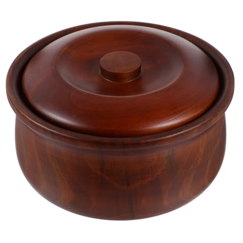 Ipetboom 木製フルーツボウル 蓋付き 軽量スナック皿 食品保護用 シンプルレトロデザイン 家用果物皿