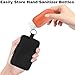 2Pcs Neoprene Pouch with Zipper Hand Sanitizer Bottle Case Holder Makeup Bag with Snap Hook, Small Portable Coin Purse Keychain Fashion Accessory Lipstick Cosmetic Travel Organizer Black