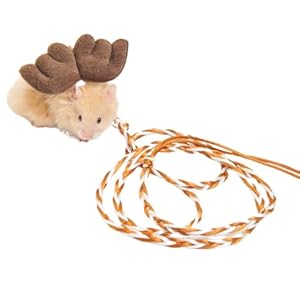 Hamster Harness,Adjustable Harness Vest Leash Hamster Chest Straps with a Small Bell Rat Mouse Squirrel Sugar Glider Small Animal (Coffee)