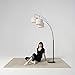 Brightech Trilage Arc Floor Lamp for Living Room, Multi Head Tree Floor Lamp for Bedroom, 3 Lights Standing Lamps Hanging Over The Couch - Black