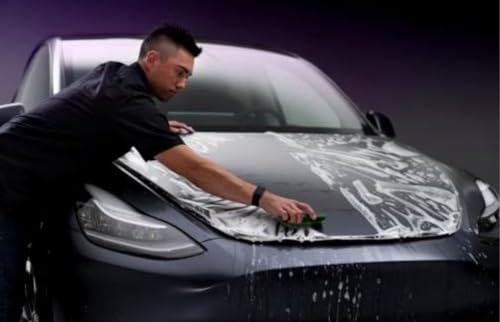 Image of WALLMATE Clear Vinyl Wrap, Transparent Protective Self Adhesive Car Wrap Film Scratch Resistant Vinyl Air-Release, Car Accessories (20x240 Inch, Plain Film)