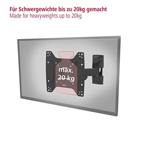 Hama TV-Wandhalterung und Monitorhalterung, schwarz & Stabiler Kabelkanal aus Aluminium schwarz (1,1 Meter Länge, für 5 Kabel, robuste halbrunde Metall Kabelabdeckung)