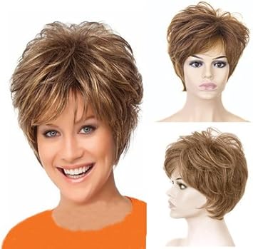 Amazon Co Jp ファッション合成ショートボブ25cm 10inchヘアウィッグ毎日の使用のための勾配ブロンドスラントバンズママのかつら 服 ファッション小物
