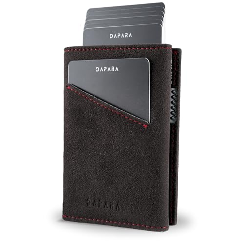 DAPARA Geldbörse Herren | Slim Wallet Herren mit Münzfach & RFID-Schutz | Portmonee Männer | Kartenetui für 12 Karten | Smart Wallet for Men | Karten Geldbeutel | Portemonnaie | Microfiber