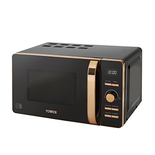 Tower T24021 Digital Microwave with 60-Minute Timer and 8 Autocook Settings, 20L, 800W Black and...