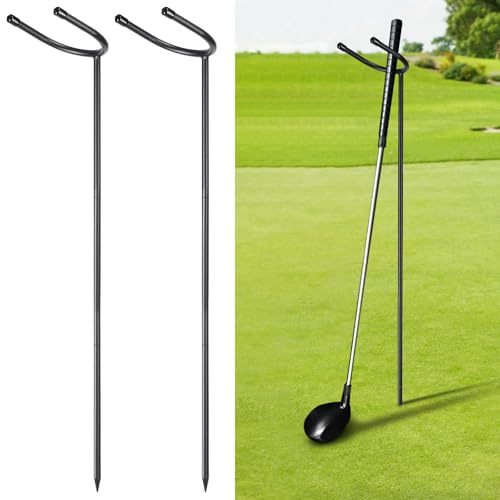 TOBWOLF 2PCS U-Shaped Golf Club Holder Keeps Your Clubs Clean Dry & Visible Detachable Metal Golf Club Stand Made of Durable Metal Golf Club Holder Rack Easy to Carry Protects Your Clubs Bag