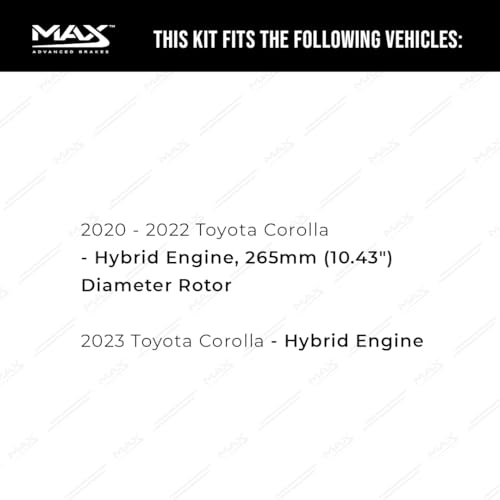 Image of Max Advanced Brakes Front & Rear Brake Kit Compatible With 2020 2021 2022 2023 Toyota Corolla w /Hybrid Engine Replacement Premium OE Disc Brake Rotors and Ceramic Brake Pads
