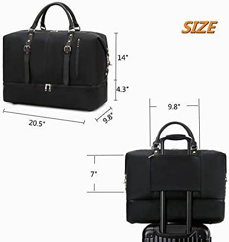 CAMTOP Weekender Bag Women Carry On Bag Travel Duffle Bag Large Overnight Bag for Women (Black) 8 CAMTOP Weekender Bag Women Carry On Bag Travel Duffle Bag Large Overnight Bag for Women (Black)