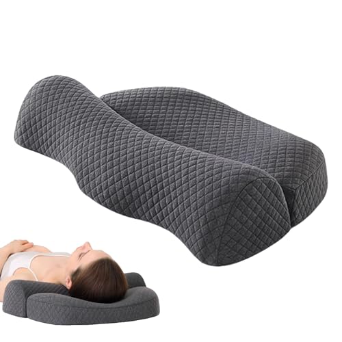 Almohada Cervical, almohada de tracción cerebral para mantener el cuello, espuma de apoyo suave para la cabeza transpirable, ergonómica, accesorios de cama para dormir en la espalda o el vientre