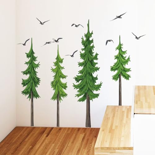 Vinilos decorativos de pino acuarela para pared 2 hojas miniatura 3
