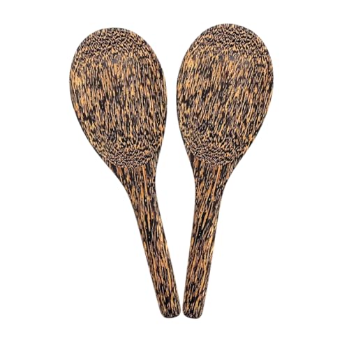 Asian Kitchen Rice Paddle, Set of 2 Natural wood ladles For Cooking Kitchen