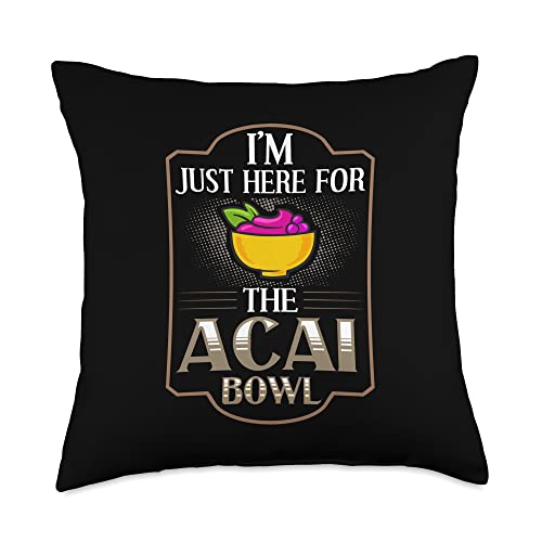 Acai Bowl Berry Fruit Juice Healthy Brazilian Smoothie Throw Pillow