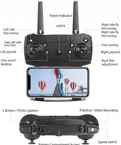 Image of SWA MI Foldable Drone with Camera | 1 Battery WiFi FPV RC Quadcopter | Altitude Hold Headless Mode One Key Take Off | 2.4GHz Remote Control | Black