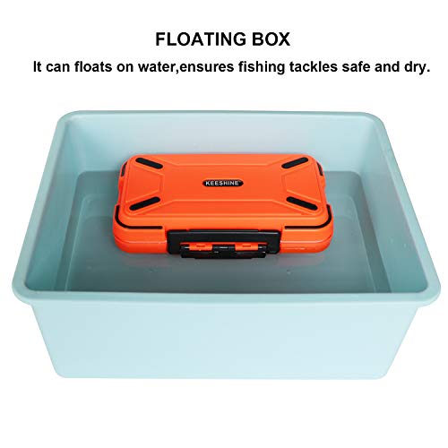 Keeshine Small Fishing Tackle Box, Floating Storage Box, Double-Sided Fishing Lure Box With Adjustable Dividers Storage Jewelry Organizer Making Kit Container For Lure Hook Beads Earring Tool(Orange) #TOP5