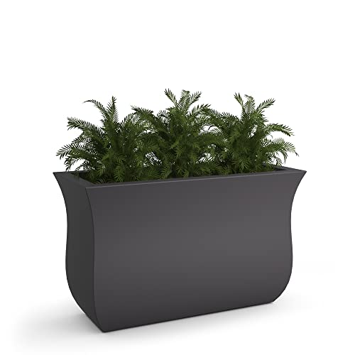 Mayne Valencia Rectangle Planter - Graphite Grey - 36In L X 16In W X 22In H - Polyethylene - Double Wall Planter (5875-Grg) #TOP26