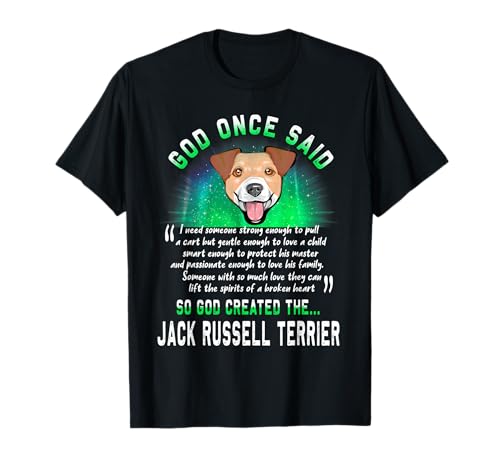 Dio una volta disse così Dio creò il cucciolo amante del cane divertente Jack Russell Terrier. Un design perfetto per mostrare quanto ami i cani Jack Russell Terrier o qualsiasi razza di cane. È un'ottima maglietta per gli amanti e i proprietari di cani di