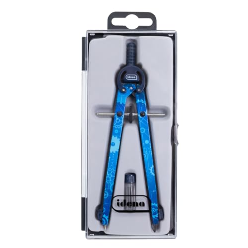 Idena 20165 - Zirkel Style Machine mit Mitteltriebrad, Schnellverstellzirkel im Etui, inkl. zwei Ersatzminen in Dose