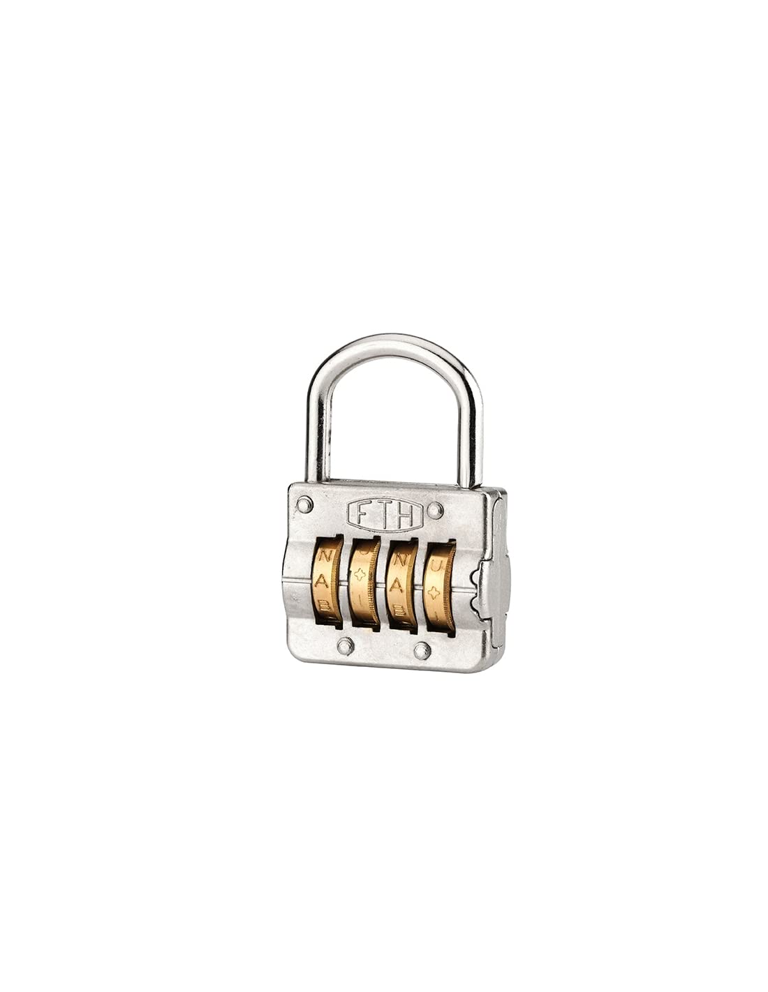THIRARD - Cadenas à Combinaison M54-4 Lettres - Corps Alliage Moulé - Anse Alliage Nickelé - Mécanisme à 4 Viroles Laiton - Combinaison Modifiable - 43 mm - Gris