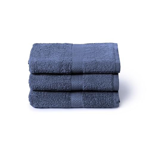 Caleffi Handtücher Set 3-teilig 55x105 cm, 100% Baumwolle, Indigo – Ansicht 1