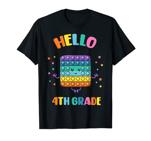 Hello 4th Grade Pop It - Niños de cuarto grado Primer día de escuela Camiseta