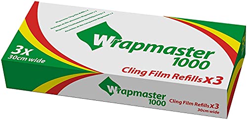 Wrapmaster 1000 Film transparente Repuestos 30cmx100m - Paquete de 3 rollos Cover