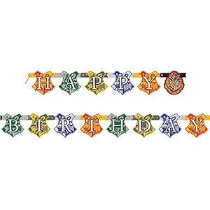Unique Party Supplies 59080,Verjaardagsletters banner – 1,82 m – Harry Potter Party,Kostuums,meerdere kleuren
